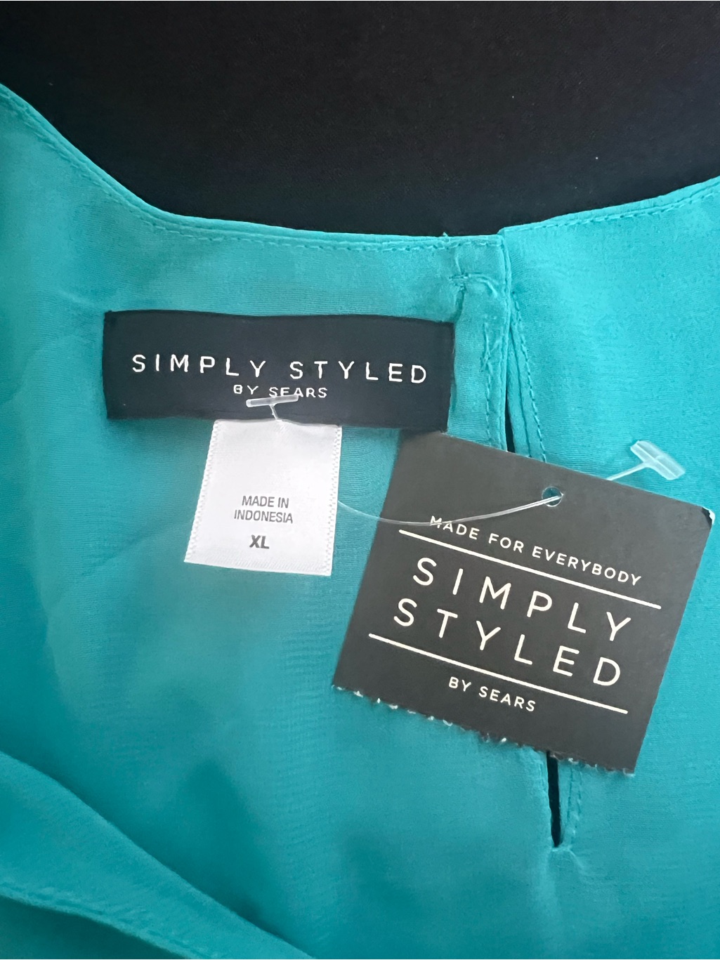 Simply Styled Teal Double-Layer Sleeveless Tank Top Blouse Size Xl Nwt — image 4 of 6